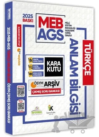2025 MEB-AGS Türkçenin Kara Kutusu Anlam Bilgisi (Sözcük-Cümle) Çıkmış Soru Bankası Video/ PDF Çözümlü – Kolektif – Karakutu Yayın kitap kapağı