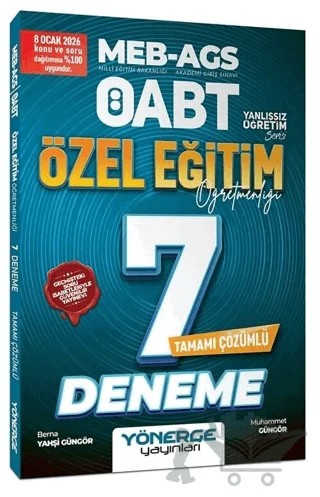 ÖABT MEB-AGS Özel Eğitim Öğretmenliği 7 Deneme – Berna Yahşi Güngör, Muhammet Güngör – Yönerge Yayınları kitap kapağı