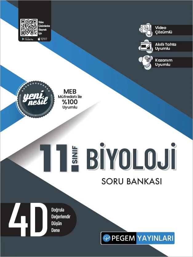 Pegem 11. Sınıf Biyoloji Soru Bankası – Pegem Akademi Yayıncılık kitap kapağı