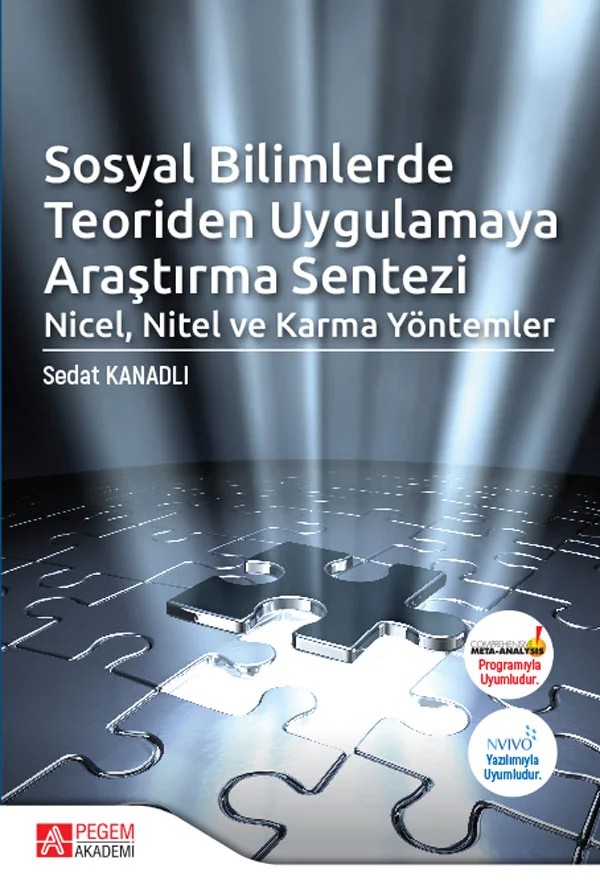 Sosyal Bilimlerde Teoriden Uygulamaya Araştırma Sentezi Nicel, Nitel ve Karma Yöntemler – Sedat Kanadlı – Pegem Akademi Yayıncılık kitap kapağı
