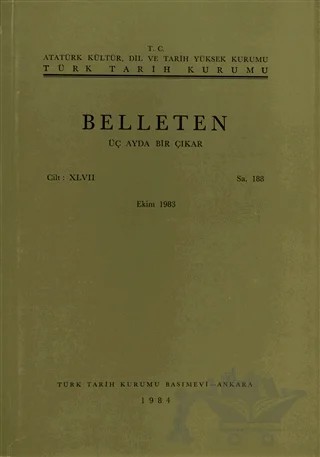 Belleten Sayı: 188 Cilt: 47 – Kolektif – Türk Tarih Kurumu Yayınları kitap kapağı