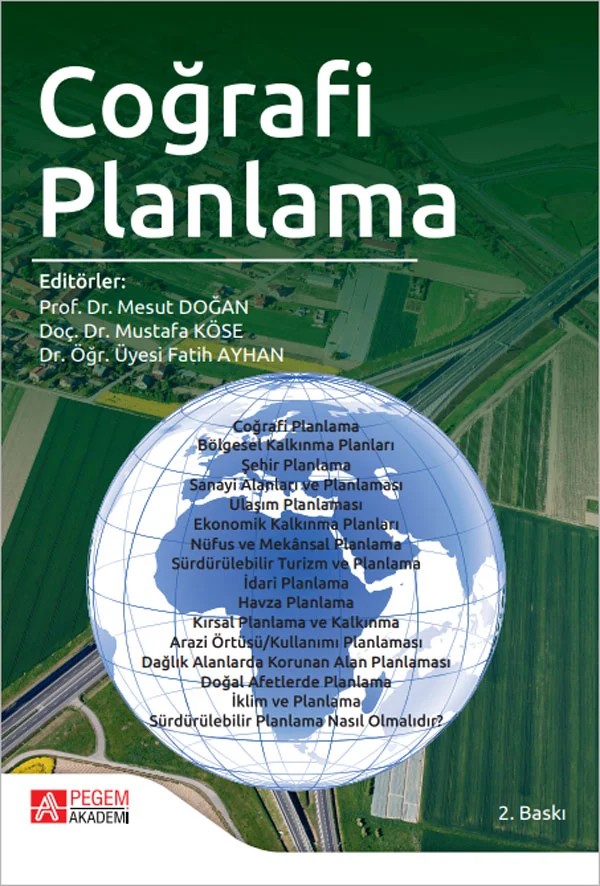 Coğrafi Planlama – Mesut Doğan, Ali Osman Kocalar, Efdal Kaya, Elif Bozdoğan Sert – Pegem Akademi Yayıncılık kitap kapağı