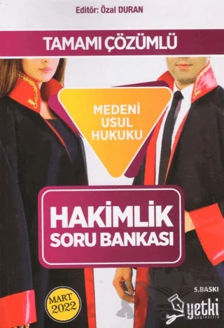 Tamamı Çözümlü Medeni Usul Hukuku Hakimlik Soru Bankası – Özal Duran – Yetki Yayınları kitap kapağı