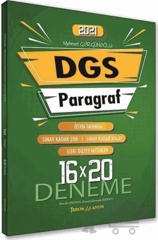 2021 DGS Paragraf Sözel Bölüm 16x20 Deneme – Mehmet Görgünoğlu – Tercih Akademi Yayınları kitap kapağı