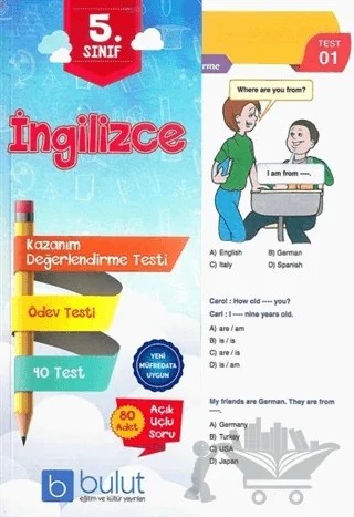 5. Sınıf İngilizce Kazanım Değerlendirme Testi – Kolektif – Bulut Eğitim ve Kültür Yayınları kitap kapağı