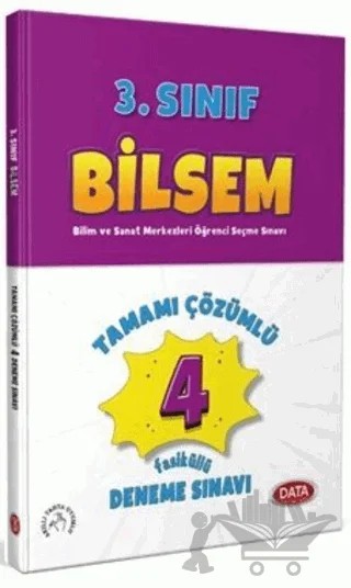 3. Sınıf Bilsem Tamamı Çözümlü 4 fasikül Deneme Sınavı – Kolektif – Data Yayınları kitap kapağı
