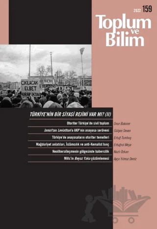 Toplum ve Bilim Dergisi Sayı: 159 – İletişim Yayınevi kitap kapağı