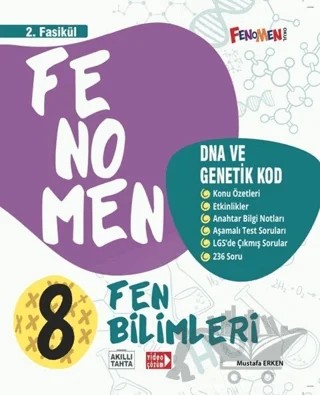 8. Sınıf LGS Fen Bilimleri Dna ve Genetik Kod 2. Fasikül – Mustafa Erken – Fenomen Yayınları kitap kapağı
