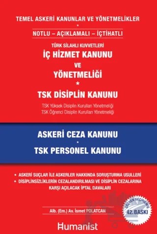 Temel Askeri Kanunlar ve Yönetmelikler – İsmet Polatcan – Hümanist Kitap Yayıncılık kitap kapağı
