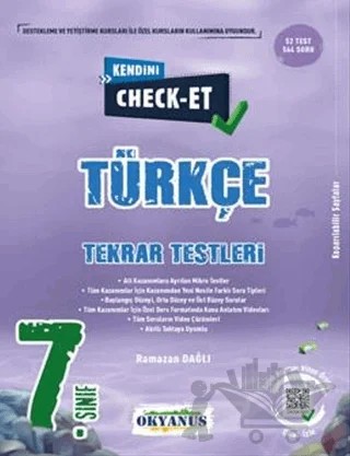 7. Sınıf Kendini Check - Et Türkçe Tekrar Testleri – Kolektif – Okyanus Yayınları kitap kapağı