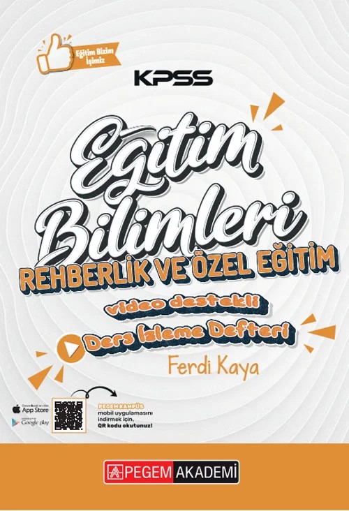 KPSS Eğitim Bilimleri Rehberlik ve Özel Eğitim Ders İzleme Defteri – Pegem Akademi Yayıncılık kitap kapağı