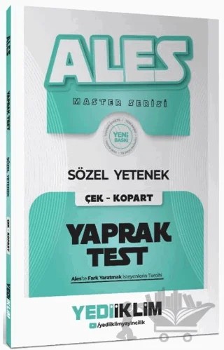 2027 ALES Master Serisi Sözel Yetenek Çek Kopart Yaprak Test – Kolektif – Yediiklim Yayınları kitap kapağı