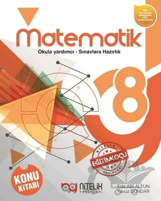 8. Sınıf Matematik Konu Kitabı – Eda Abi Altun, Yavuz Dündar – Nitelik Yayınları - Bayilik kitap kapağı