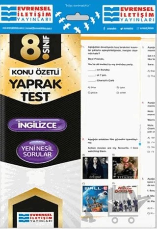 8. Sınıf İngilizce Konu Özetli Yaprak Test – Kolektif – Evrensel İletişim Yayınları kitap kapağı