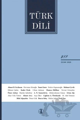 Türk Dili Dil ve Edebiyat Dergisi Sayı: 817 Ocak 2020 – Türk Dil Kurumu Yayınları kitap kapağı