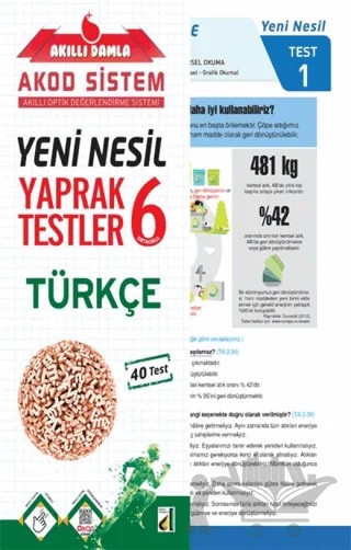 Akıllı Damla Türkçe Yeni Nesil Yaprak Testler - 6. Sınıf – Kolektif – Damla Yayınevi kitap kapağı