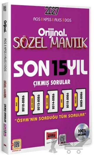 2027 KPSS AGS ALES DGS Orijinal Sözel Mantık Son 15 Yıl Çıkmış Sorular – Kolektif – Yargı Yayınevi kitap kapağı