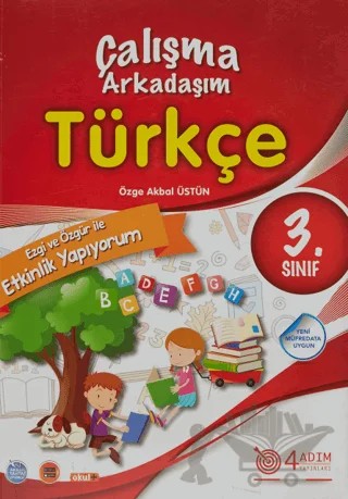 3. Sınıf Türkçe Çalışma Arkadaşım – Kolektif – 4 Adım Yayınları kitap kapağı