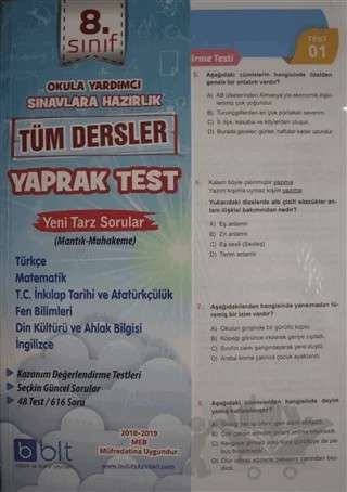 8. Sınıf Tüm Dersler Yaprak Test – Kolektif – Bulut Eğitim ve Kültür Yayınları kitap kapağı