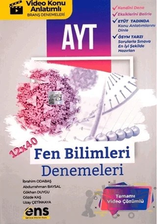 AYT Fen Bilimleri 12X40 Deneme – Kolektif – ENS Yayınları kitap kapağı