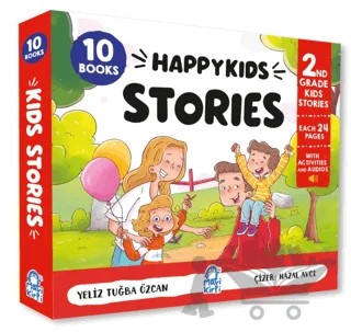 Happy Kids Stories 2 – 10 Kitap (2. Sınıf İngilizce Hikaye Seti) – Tuğba Özcan – Mavi Kirpi Yayınları kitap kapağı