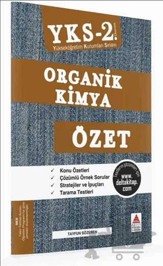YKS 2. Oturum Organik Kimya – Tayfun Sözeren – Delta Kültür Yayınevi kitap kapağı