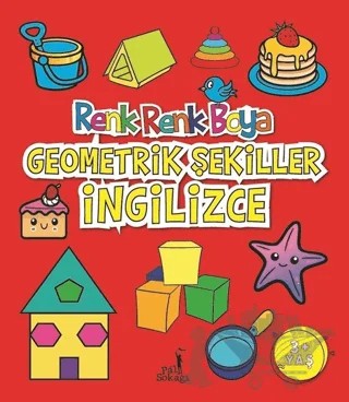 Geometrik Şekiller İngilizce - Renk Renk Boya – Serkan Karakoç – Pal Sokağı Yayınları kitap kapağı