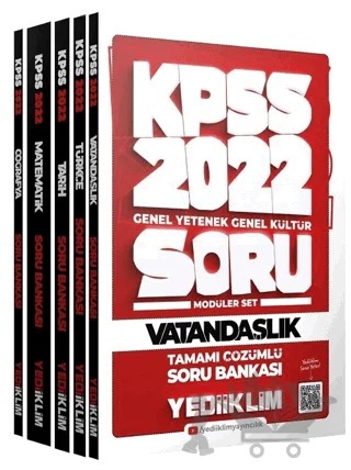 Yediiklim 2022 KPSS Genel Yetenek Genel Kültür Soru Bankası Çözümlü Modüler Set – Kolektif – Yediiklim Yayınları kitap kapağı