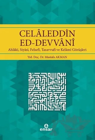 Celaleddin Ed-Devvani – Mustafa Akman – Ensar Neşriyat kitap kapağı