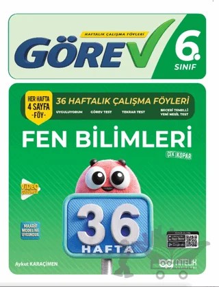6. Sınıf Fen Bilimleri Görev 36 Haftalık Çalışma Föyleri – Aykut Karaçimen – Nitelik Yayınları kitap kapağı