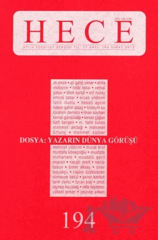 Hece Aylık Edebiyat Dergisi Sayı: 194 – Hece Dergisi kitap kapağı