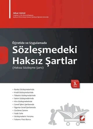 Sözleşmedeki Haksız Şartlar – Nihat Yavuz – Seçkin Yayıncılık kitap kapağı