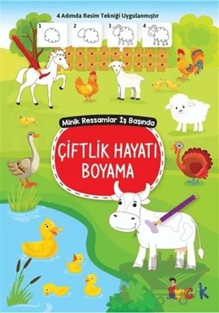 Çiftlik Hayatı Boyama - Minik Ressamlar İş Başında – Kolektif – Bıcırık Yayınları kitap kapağı