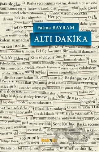 Altı Dakika – Fatma Bayram – Kaknüs Yayınları kitap kapağı