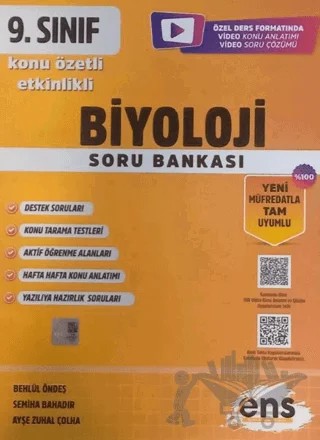 9. Sınıf Biyoloji Soru Bankası – Kolektif – ENS Yayınları kitap kapağı