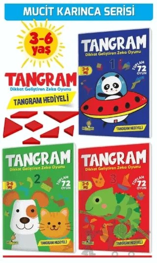 3-6 Yaş Mucit Karınca Tangram Dikkat Geliştirme Seti – Kolektif – Yükselen Zeka Yayınları kitap kapağı