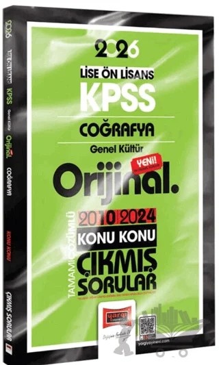 2026 KPSS Lise-Önlisans Coğrafya Orijinal 2010-2024 Konu Konu Çıkmış Sorular – Kollektif – Yargı Yayınevi kitap kapağı