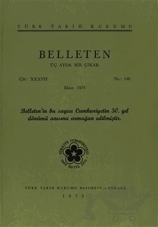 Belleten Sayı: 148 Cilt: 37 – Türk Tarih Kurumu Yayınları kitap kapağı