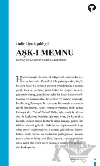 Aşk-ı Memnu – Halit Ziya Uşaklıgil – Turkuvaz Kitap kitap kapağı