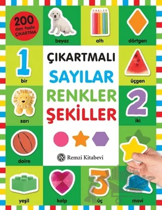 Çıkartmalı Sayılar Renkler Şekiller – Kolektif – Remzi Kitabevi kitap kapağı