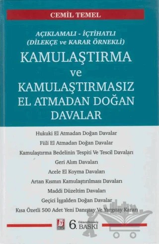 Kamulaştırma ve Kamulaştırmasız El Atmadan Doğan Davalar – Cemil Temel – Bilge Yayınevi kitap kapağı