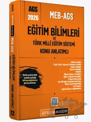 2026 MEB AGS Eğitim Bilimleri ve Türk Milli Eğitim Sistemi Konu Anlatımlı – Kolektif – Pegem Akademi Yayıncılık kitap kapağı