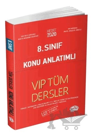 8. Sınıf VİP Tüm Dersler Konu Anlatımlı – Kolektif – Editör Yayınevi kitap kapağı