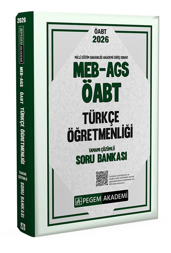 2026 MEB AGS ÖABT Türkçe Öğretmenliği Tamamı Çözümlü Soru Bankası – Değerli Okuyucularımız – Pegem Akademi Yayıncılık kitap kapağı