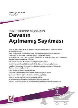 Davanın Açılmamış Sayılması – Zekeriya Yılmaz – Seçkin Yayıncılık kitap kapağı