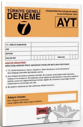 AYT Türkiye Geneli Deneme 7 – Kolektif – Yargı Yayınevi kitap kapağı