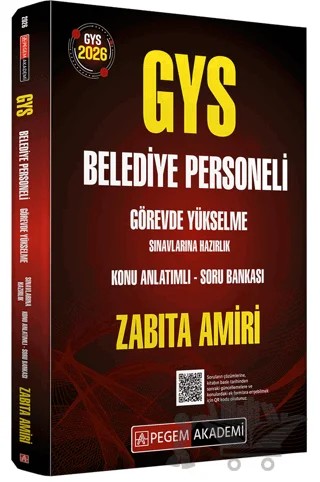2026 GYS Belediye Personeli Görevde Yükselme Sınavlarına Hazırlık Konu Anlatımlı Soru Bankası Zabıta Amiri – Kolektif – Pegem Akademi Yayıncılık kitap kapağı