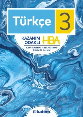 3. Sınıf Türkçe Kazanım Odaklı HBA – Kolektif – Tudem Yayınları - Bayilik kitap kapağı