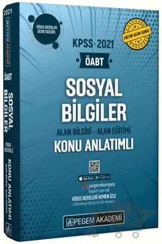 2021 KPSS ÖABT Sosyal Bilgiler Alan Bilgisi Alan Eğitimi Video Destekli Konu Anlatımlı Modüler Set – Kolektif – Pegem Akademi Yayıncılık kitap kapağı