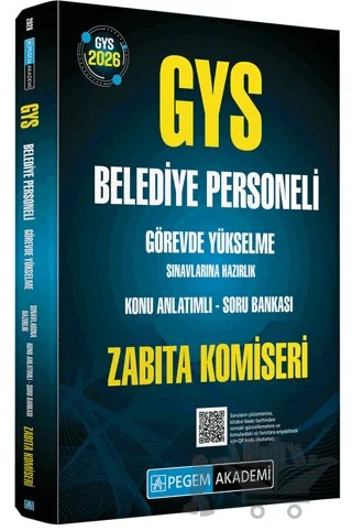 2026 GYS Belediye Personeli Görevde Yükselme Sınavlarına Hazırlık Konu Anlatımlı Soru Bankası Zabıta Komiseri – Kolektif – Pegem Akademi Yayıncılık kitap kapağı